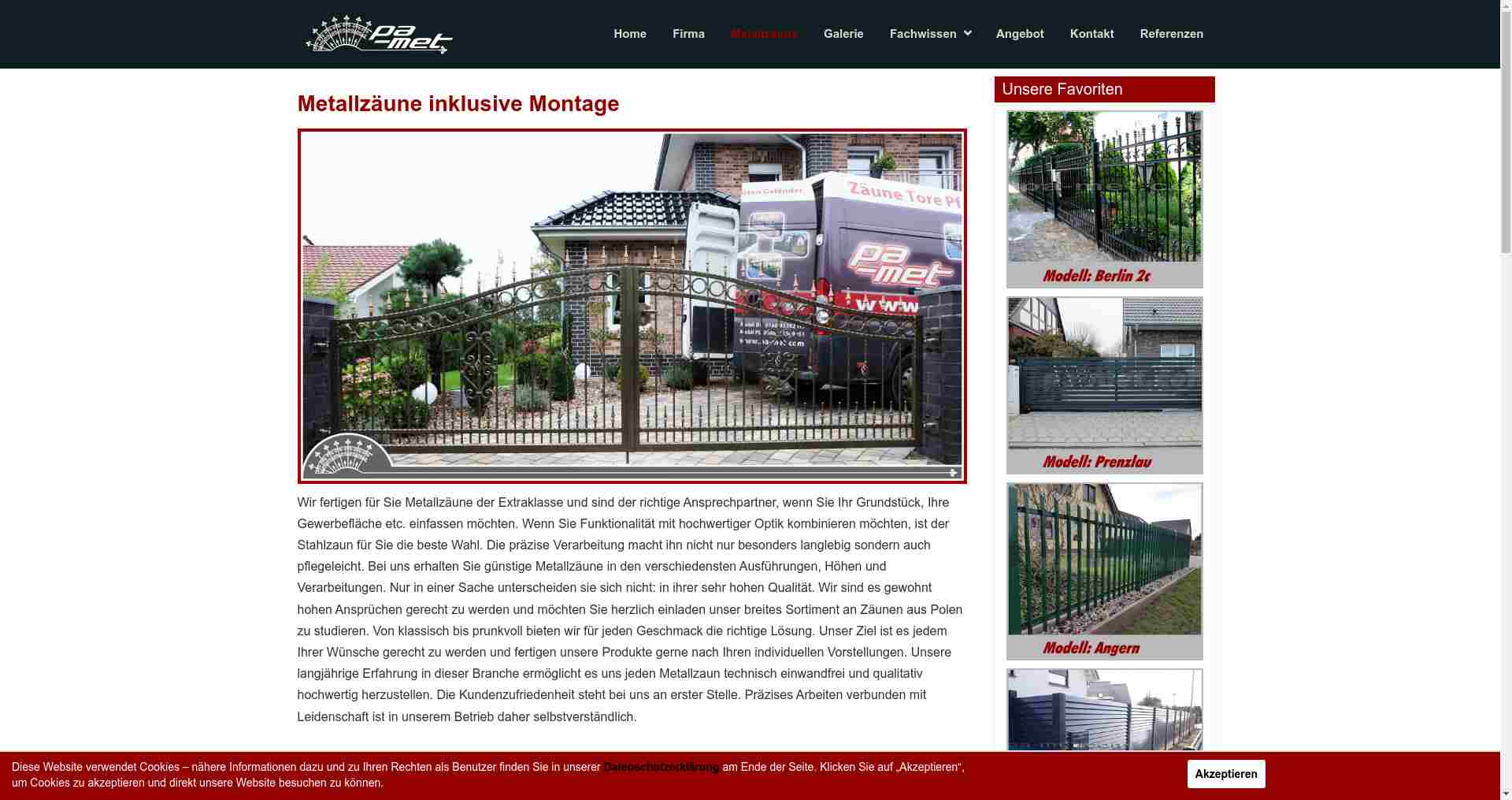 Pa met zaunelemente metall günstig de